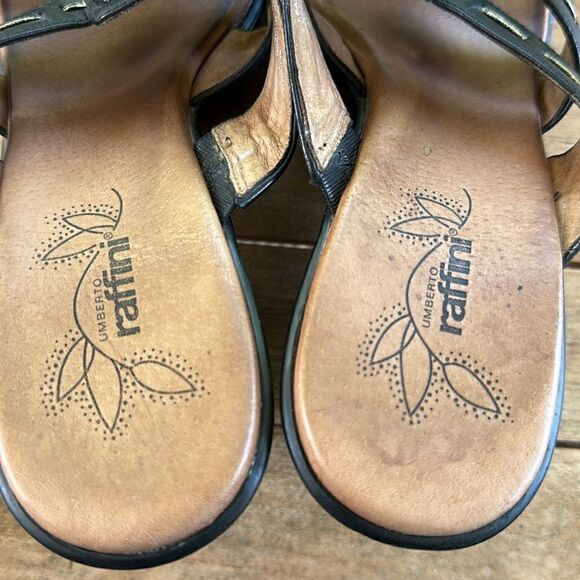 Umberto Raffini Slide Wedge Leather Sandals 40=9 - Picture 4 of 8